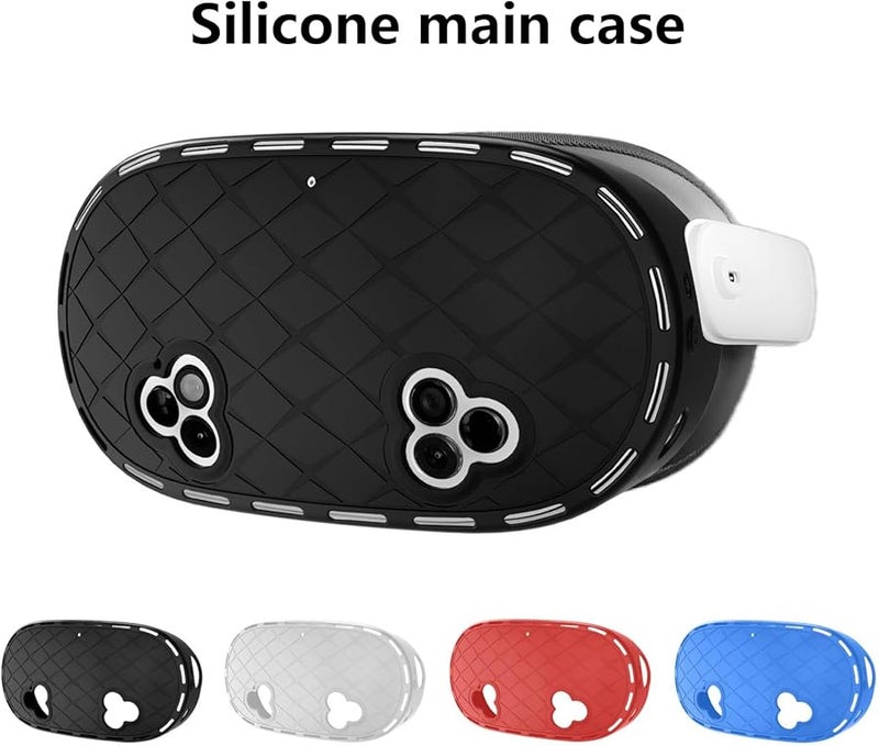 Red Silicone Protective Case for Quest 3S Anti Scratch Shockproof Head Mounted Protectors - Image 2
